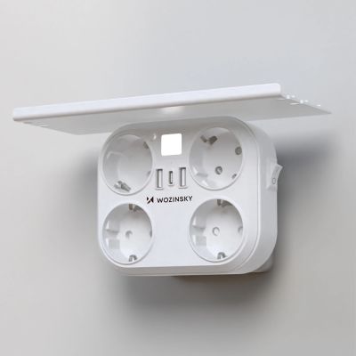 4. Wozinsky WRS-2B 4x AC 2x USB-A 2x USB-C 4000 W Network Splitter with Lamp - White