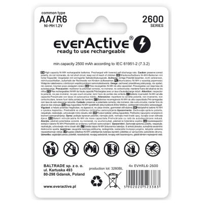 everActive Professional line EVHRL6-2600 battery pack (2600mAh ; Ni-MH)