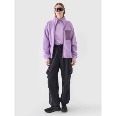 4. Women's sherpa fleece with stand-up collar 4F 4FRAW24TFLEF326-51S