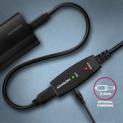 7. Axagon ADR-220 USB 2.0 AM -> AF active extension/repeater cable 20m Black