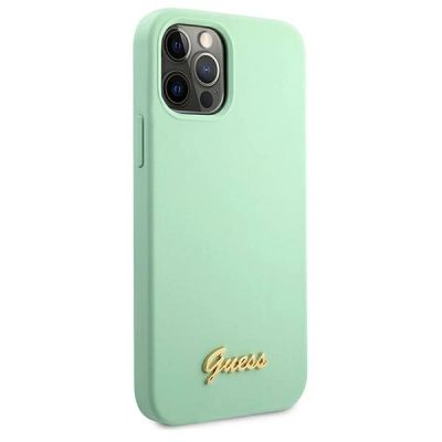 4. Guess Metal Logo Script Case for iPhone 12 Pro Max 6.7" - Green