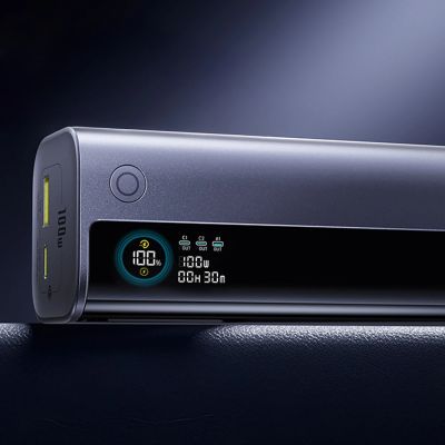 8. Baseus EnerGeek GR11 10000mAh 100W Power Bank with Retractable Cable - Gray