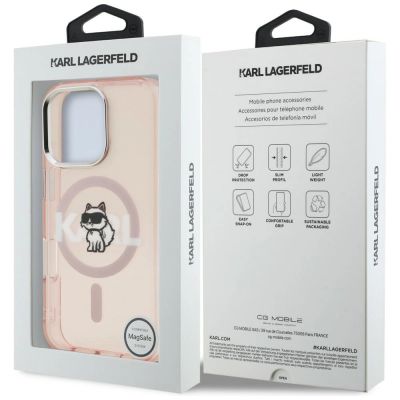 8. Karl Lagerfeld IML Choupette Sketch Logo MagSafe Case for iPhone 16 Pro Max - Pink