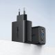 6. Acefast 2in1 charger GaN 65W USB Type C / USB, adapter HDMI adapter 4K 60Hz (set with cable) black (A17 black)