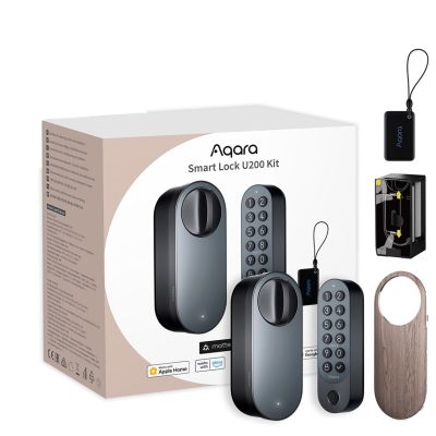 Aqara Smart Lock U200 Kit Black | Smart Door Lock | HomeKit, Thread, Bluetooth 5.1, NFC
