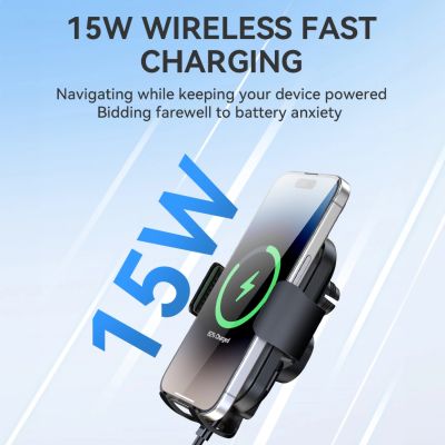 7. Wozinsky WUMID Car Dashboard Phone Holder with 15W Inductive Charger - Black