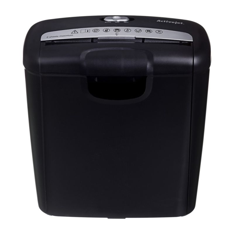 9. Activejet ASH-0601S shredder, P-2, 10 l, 6 mm strip, 6 sheets, black.