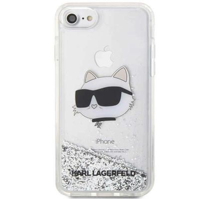 3. Karl Lagerfeld KLHCI8LNHCCS iPhone 7/8/ SE 2020/2022 silver/silver hardcase Glitter Choupette Head