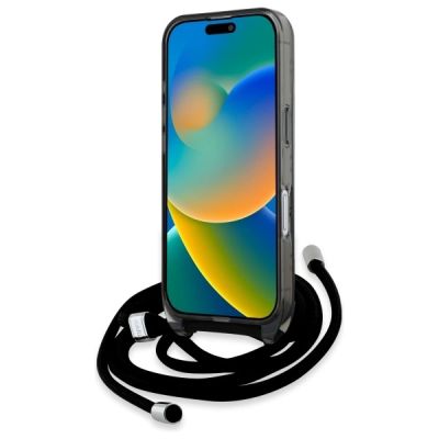 4. Karl Lagerfeld IML Crossbody Monogram Karl & Choupette Head MagSafe iPhone 16 Case - Black