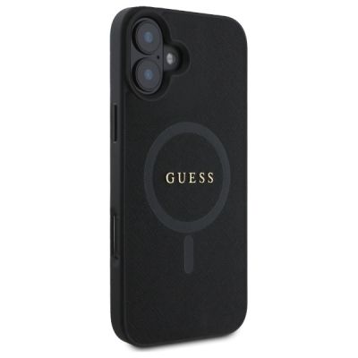 4. Guess Saffiano Classic Logo MagSafe case for iPhone 16 - black