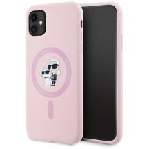Karl Lagerfeld Silicone Karl&Choupette MagSafe iPhone 11 Case - Pink
