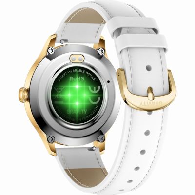 10. Smartwatch Gravity White Gold 2 Straps GT25-2 PRO