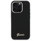 3. Guess Silicone Script Metal Logo & Frame Case for iPhone 16 Pro - Black