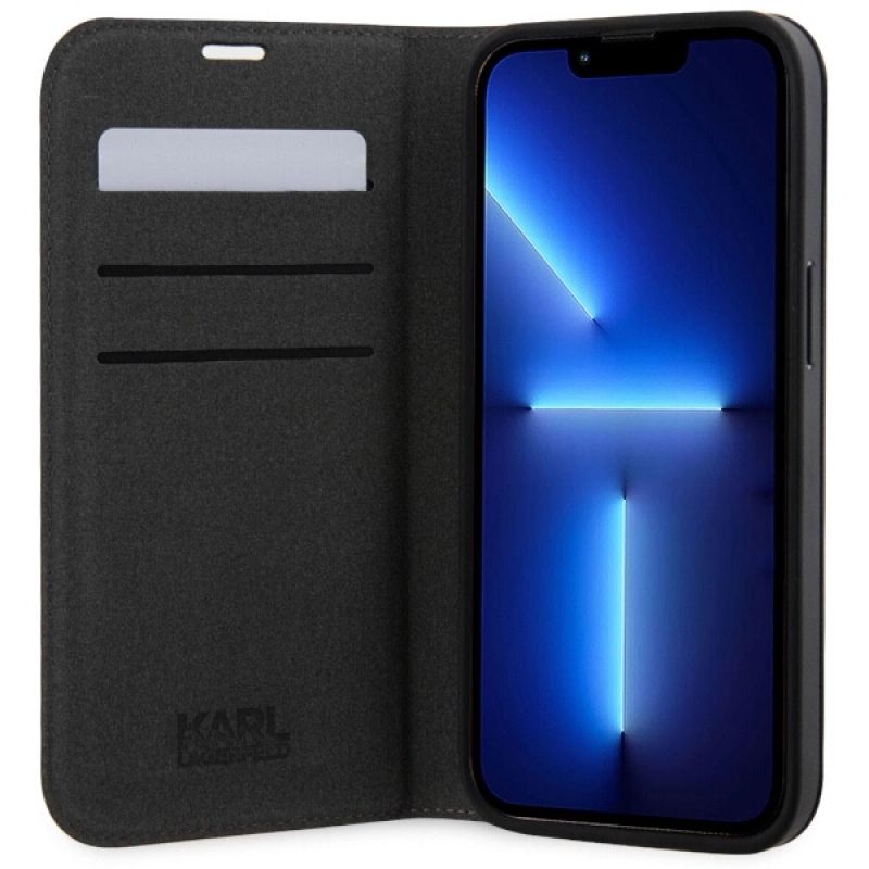 4. Karl Lagerfeld KLBKP14LSAKLHPK iPhone 14 Pro 6.1" bookcase black/black Saffiano Monogram