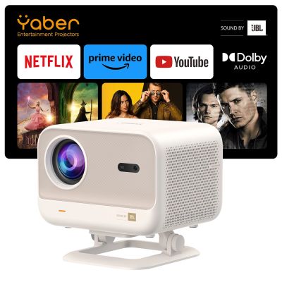9. Yaber L2 Plus LCD FullHD 1080p Multimedia Projector with JBL Speakers - Beige