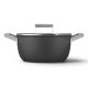 Smeg CSF2412BLM Kochtopf, 20 cm, Keramik, Edelstahlgriff, Mattschwarz