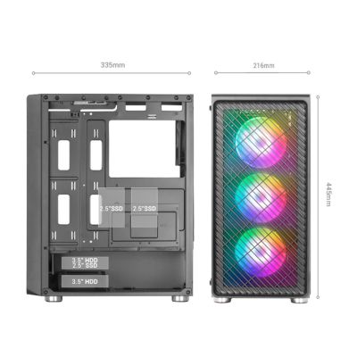 6. TACENS MARS MC-F 4x120mm ARGB ATX case