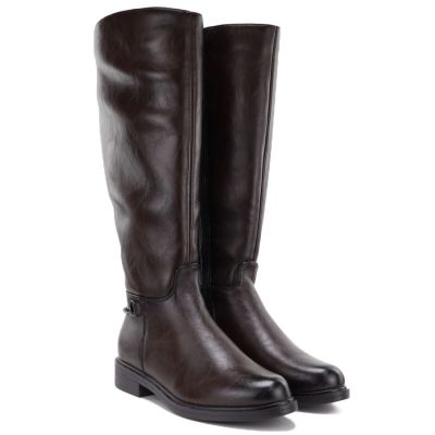 4. Women's leather ankle boots, chocolate Potocki JE19500