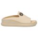 3. Women's beige leather wedge sandals Filippo DK7758