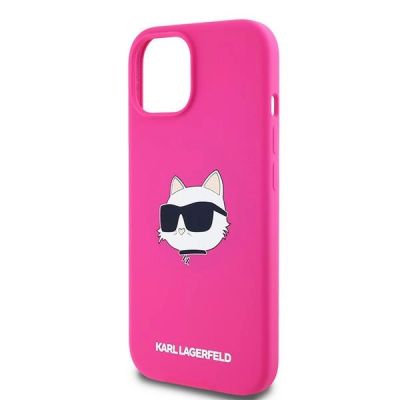 6. Karl Lagerfeld Silicone Choupette Head MagSafe Case for iPhone 15 Plus / 14 Plus - Pink