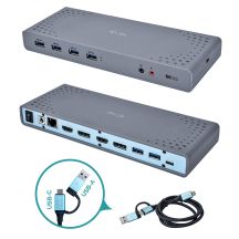 i-tec CADUAL4KDOCK Wired Docking Station USB 3.2 Gen 1 (3.1 Gen 1) Type-C Black, Turquoise