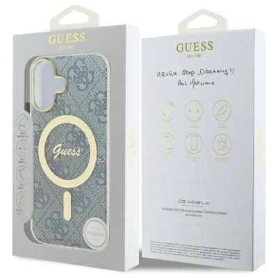 8. Guess IML 4G MagSafe iPhone 16 Case - Blue