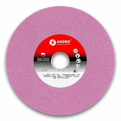 ANDRE FLAT GRINDING WHEEL 200mm x 20mm x 32mm CRA60K7VE01-35 PINK "TYPE 1"