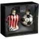 MICA GLASS FOOTBALL CHRISTMAS BAUBLE