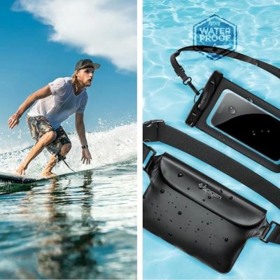 4. Spigen Aqua Shield A621 Waterproof Hip Bag + Floating Case - Black
