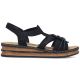 4. Women's black elastic strap sandals Rieker 62969-00