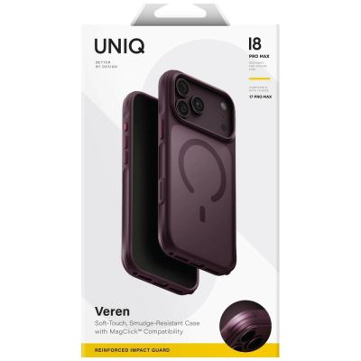 7. Uniq Veren Magclick Charging case for iPhone 18 Pro Max / 17 Pro Max - burgundy