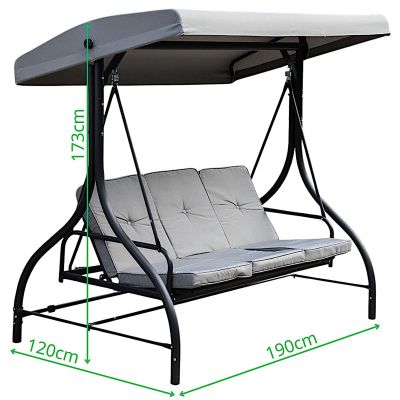 22. NINA GARDEN AND BALCONY SWING 3-SEAT GRAY