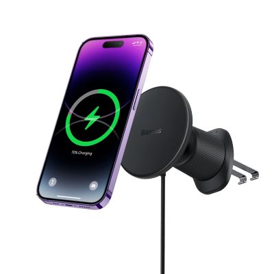 2. Baseus CW01 car holder for iPhone with 15W inductive charger for air vent - black