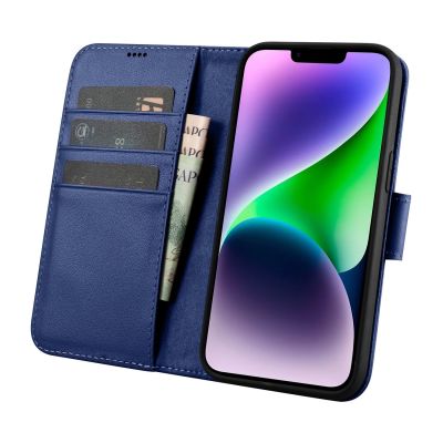 3. iCarer Wallet Case 2in1 Cover iPhone 14 Plus Anti-RFID Leather Flip Case Blue (WMI14220727-BU)