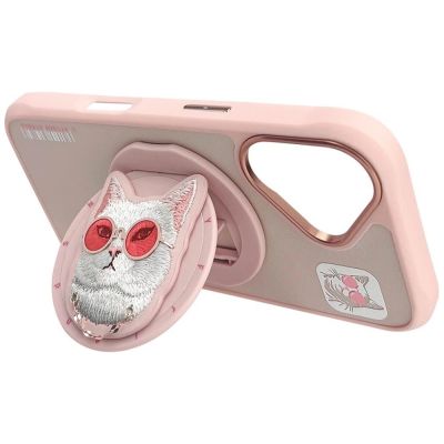 14. Nimmy Glasses Cool Cat MagSafe Case for iPhone 16 - Pink