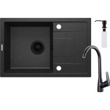 Granite sink with a single-bowl tap and drainer - with a dispenser ZRCC2113 5907650819394
