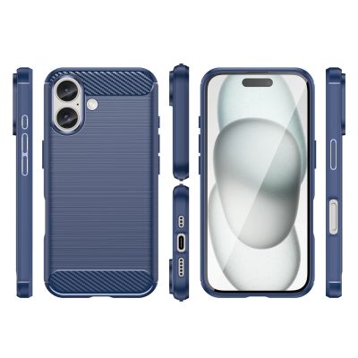3. Carbon Case for iPhone 16 Silicone Case - Blue