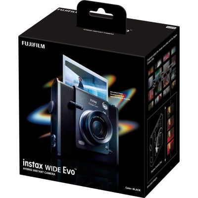 14. FUJIFILM Instax WIDE Evo Black EX D CMOS Hybrid Instant Camera Black