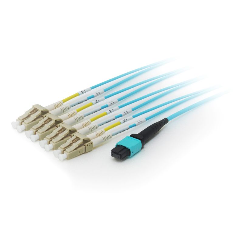 Equip Pro - Patch Cable - MTP Multimode - LC Multi-Mode - 5.0m - Fiber Optic - 50/125 Microns - OM4 - Aquamarine