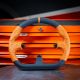 6. Asetek SimSports GT – steering wheel rim – closed D-shape, black and orange