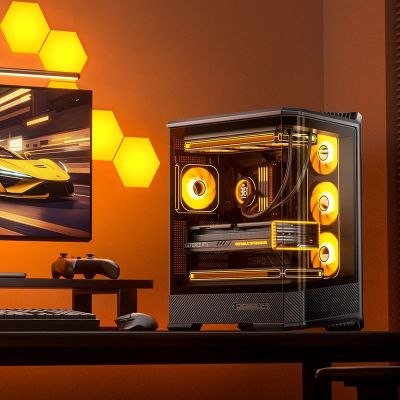 22. Jonsbo D400 PC Case, Midi Tower, ATX, Tempered Glass