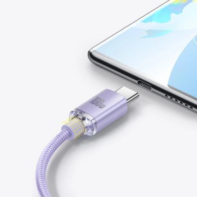 9. Baseus Crystal Shine Series cable USB cable for fast charging and data transfer USB Type A - USB Type C 100W 2m purple (CAJY000505)