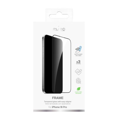 7. Puro Frame Tempered Glass with frame for iPhone 16 Pro