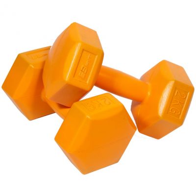 4. EB FIT composite dumbbell set 2x2kg orange 1027029