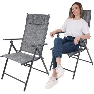 17. GARDEN CHAIR 57x68x106CM 2xTEXTLINE 7-POSITION WITH HEADREST SET OF 2 PCS