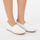 5. Women's leather slip-on shoes, white, S.Barski LR61-7051