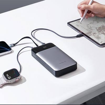 5. Cuktech LPB252N 120W 25000mAh Powerbank with Built-in USB-C Cable - Gray