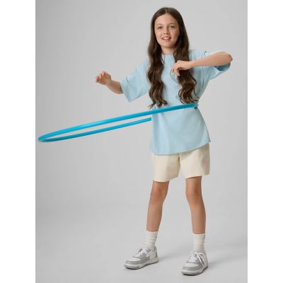 4. Girls' loose plain T-shirt 4F 4FJRSS26TTSHF3984-33S