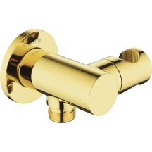 Round angle connector with handset holder