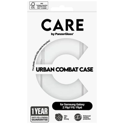 4. CARE by PanzerGlass Flagship Urban Combat Case for Samsung Galaxy Z Flip 7 FE / Flip 6 - Transparent